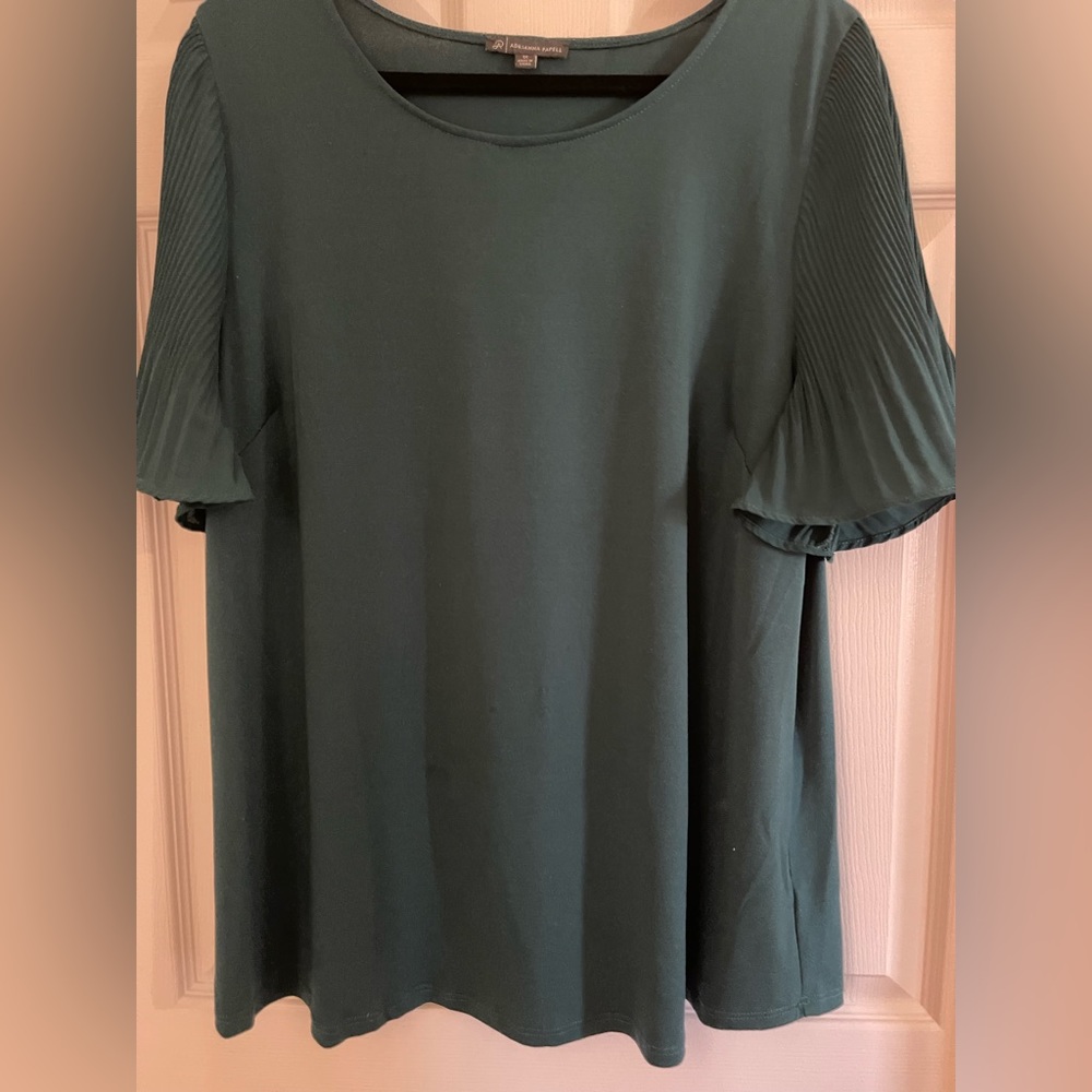 Adrianna Papella; 1x; Hunter green; shell blouse